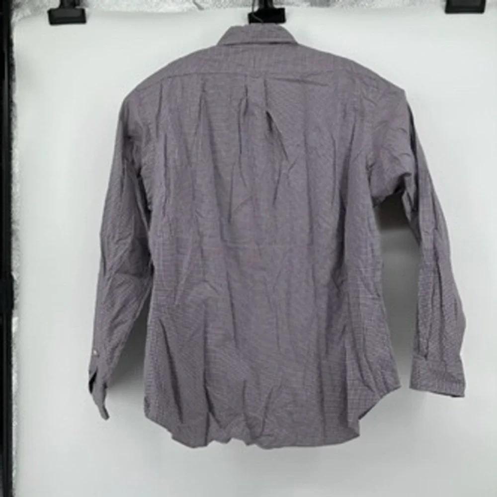 Ralph Lauren 16.5 L Mens Long Sleeve Button Down Shirt Purple Check‎ Classic Fit